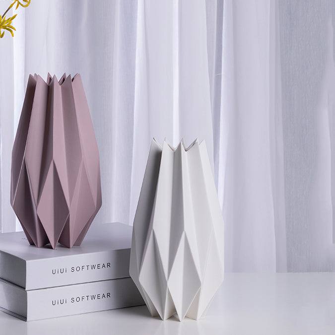 Origami Porcelain Vase Tall - White