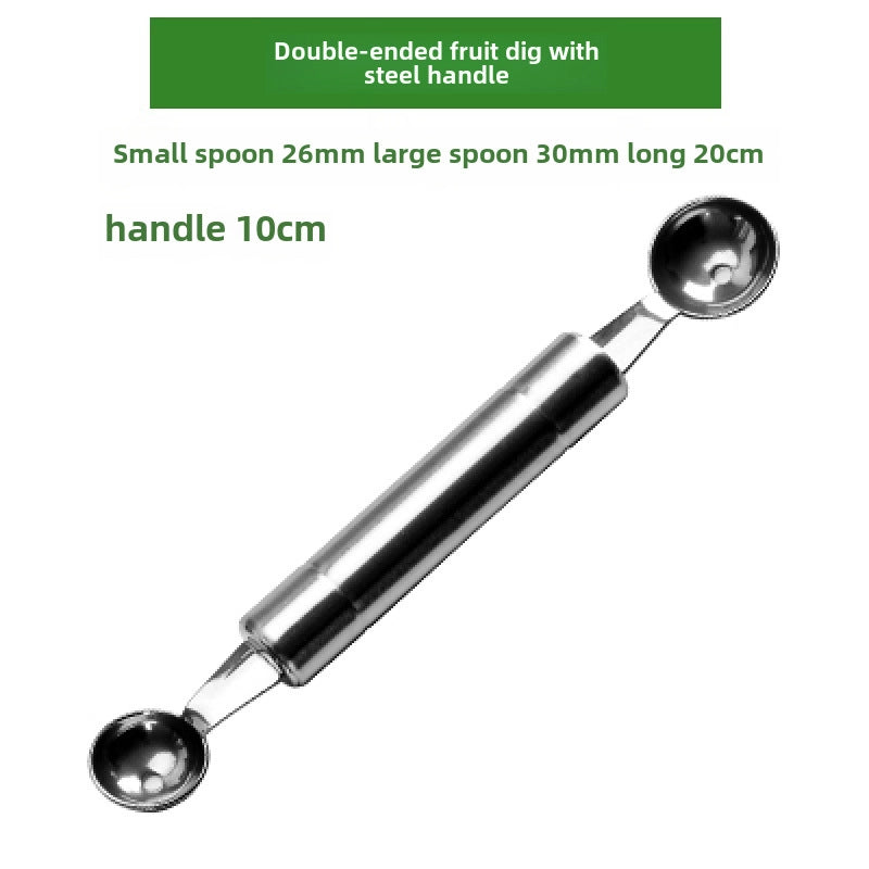 Stainless Steel Ball Digger Fruit Ball Round Spoon Ice Cream Digging Spoon Multifunctional Set Fruit Cutting Split Carved Knife