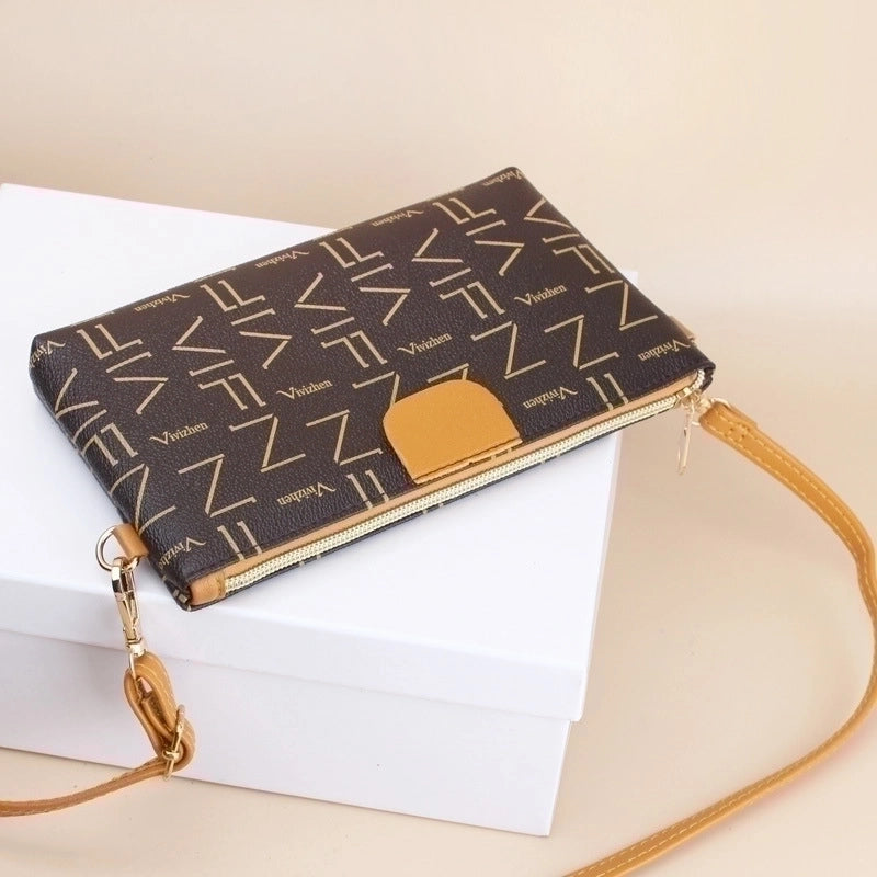 Women's Pu Leather Geometric Fashion Square Zipper Shoulder Bag Crossbody Bag