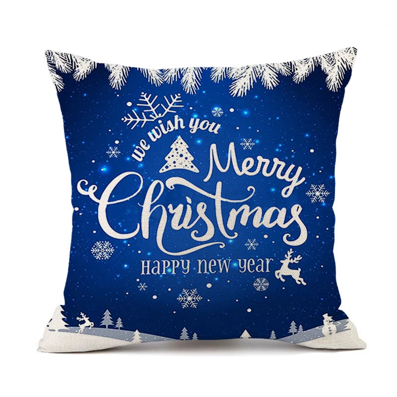 Christmas Casual Classical Vacation Snowflake Linen Pillow Cases Couch & Sofa Decor