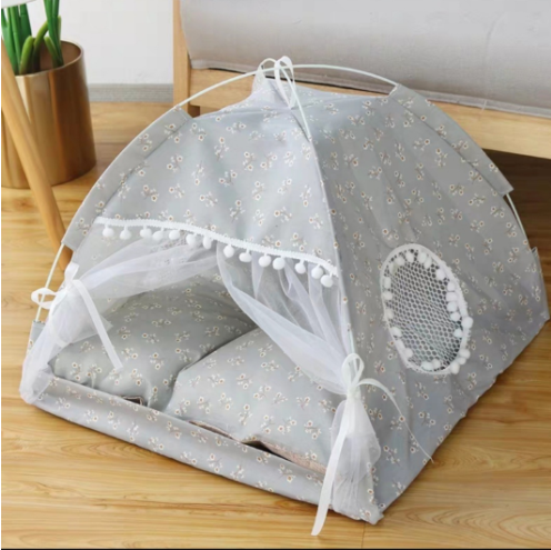 Semi-enclosed bed for pets