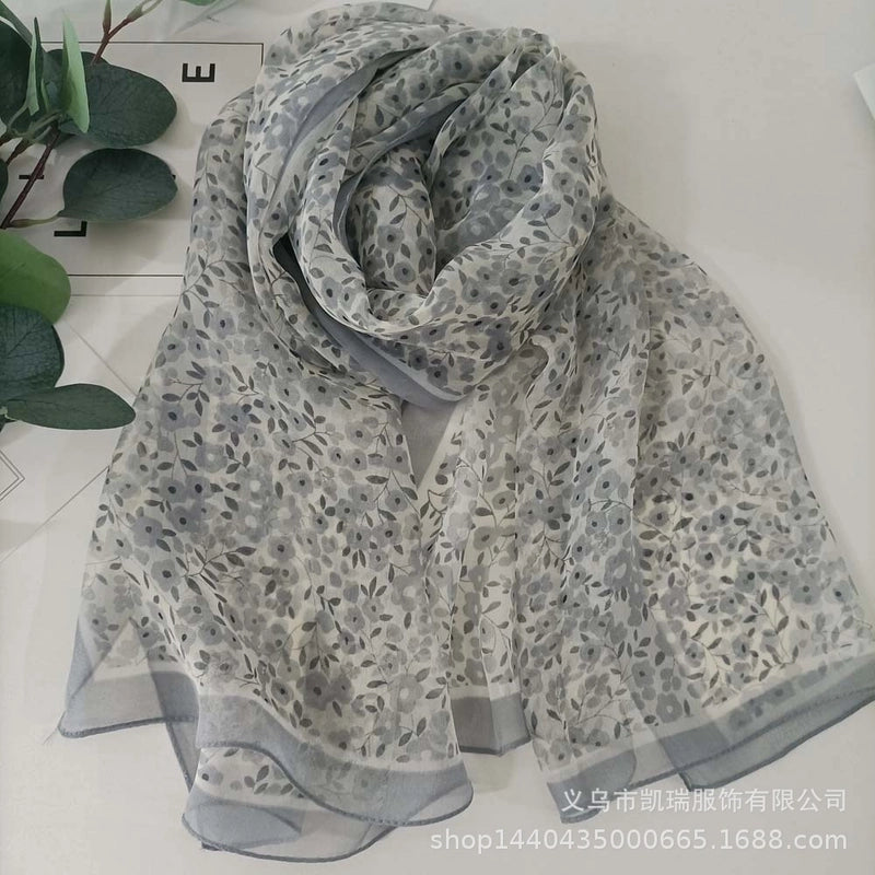 Women's Vacation Color Block Floral Polyester Silk Scarves