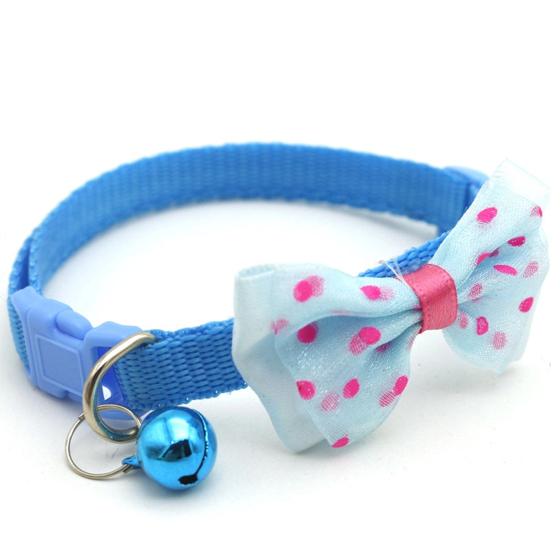 Cute Polypropylene Fiber Polka Dots Bow Knot Pet Collar