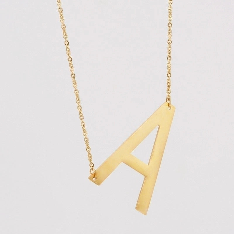 Fashion Letter 304 Stainless Steel 18K Gold Plated Plating Stainless Steel Necklaces