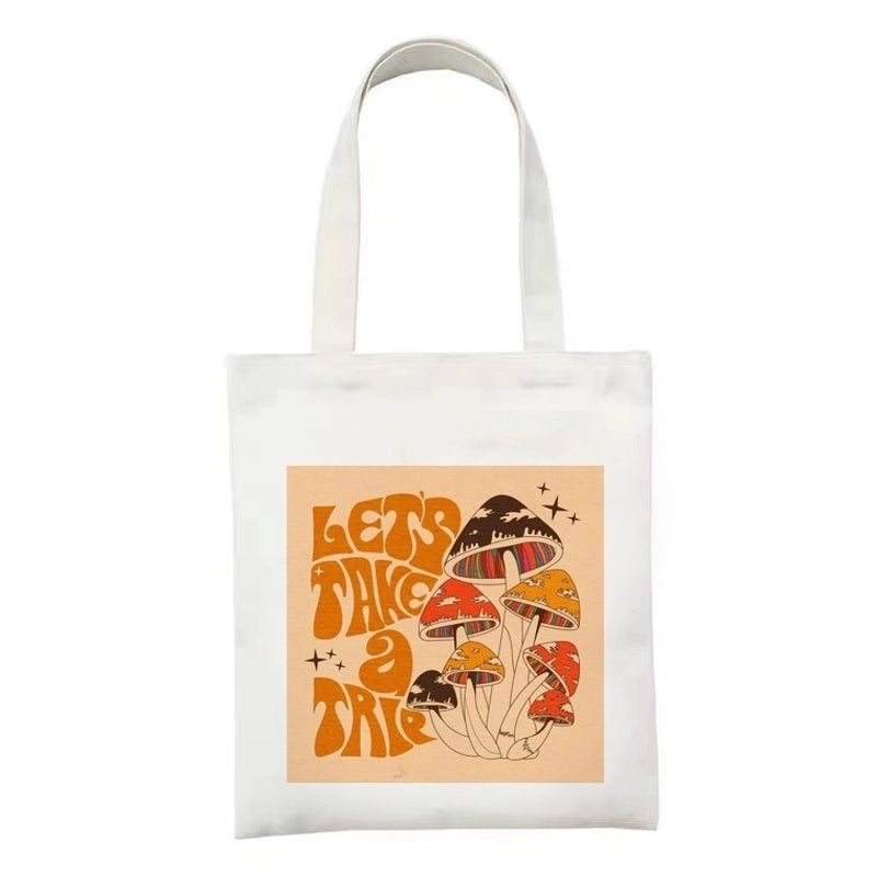 Women's Minimalist Flower Mushroom Shopping Bags