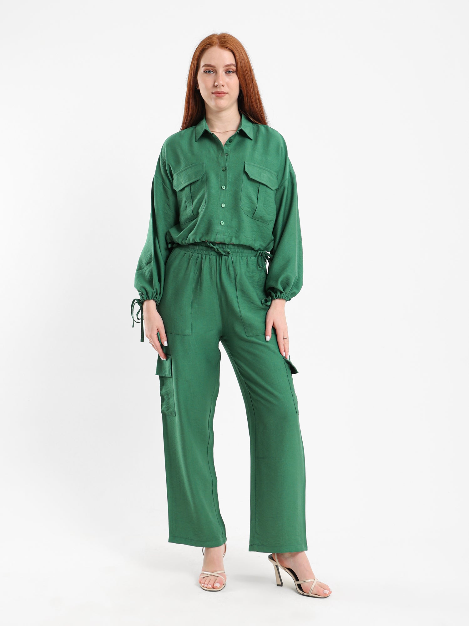 Drawstring Cropped Shirt