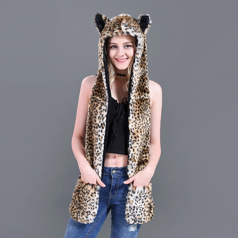 Unisex Fashion Solid Color Imitation Fur Winter Scarves