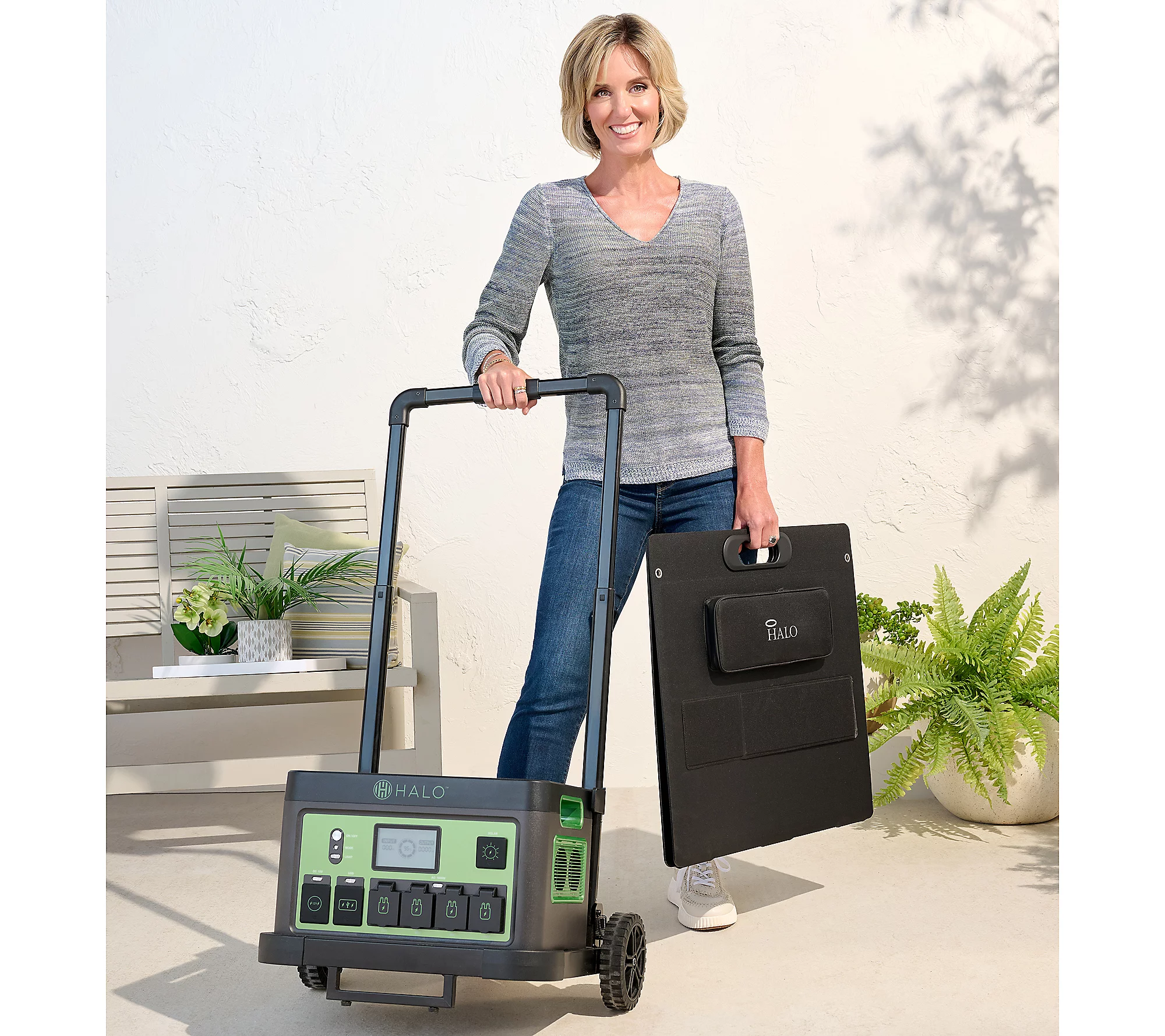 Today's online clearance specials ✨HALO 1600Wh Power Station with 11 Outlets & 100W Solar Panel & Trolley