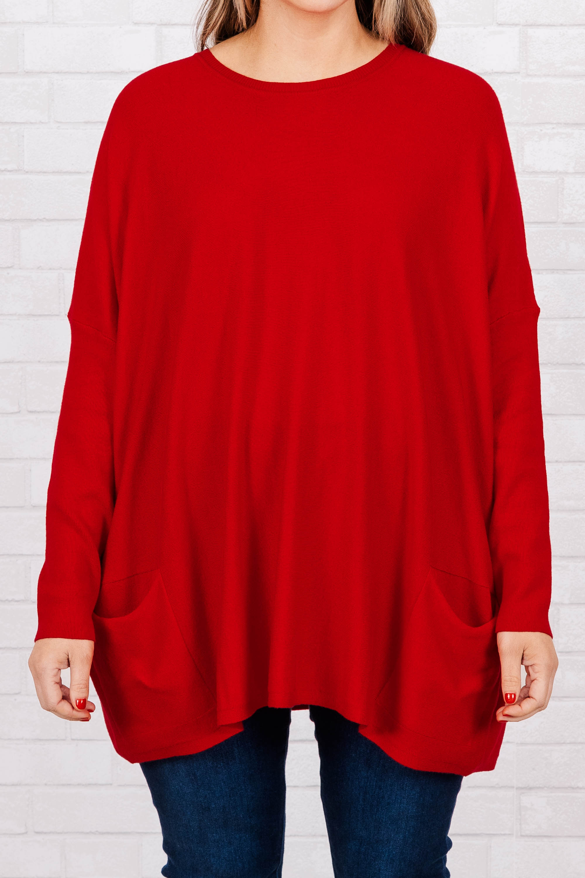 Snow Whispers Tunic. Red