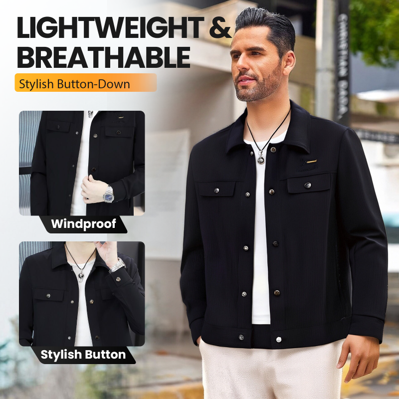 🍂Men's Windproof Lightweight Button-Down Jacket