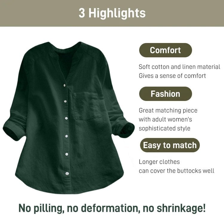 Linen Cotton Casual Loose Shirt-Buy 3 Free Shipping and Get 8% OFF