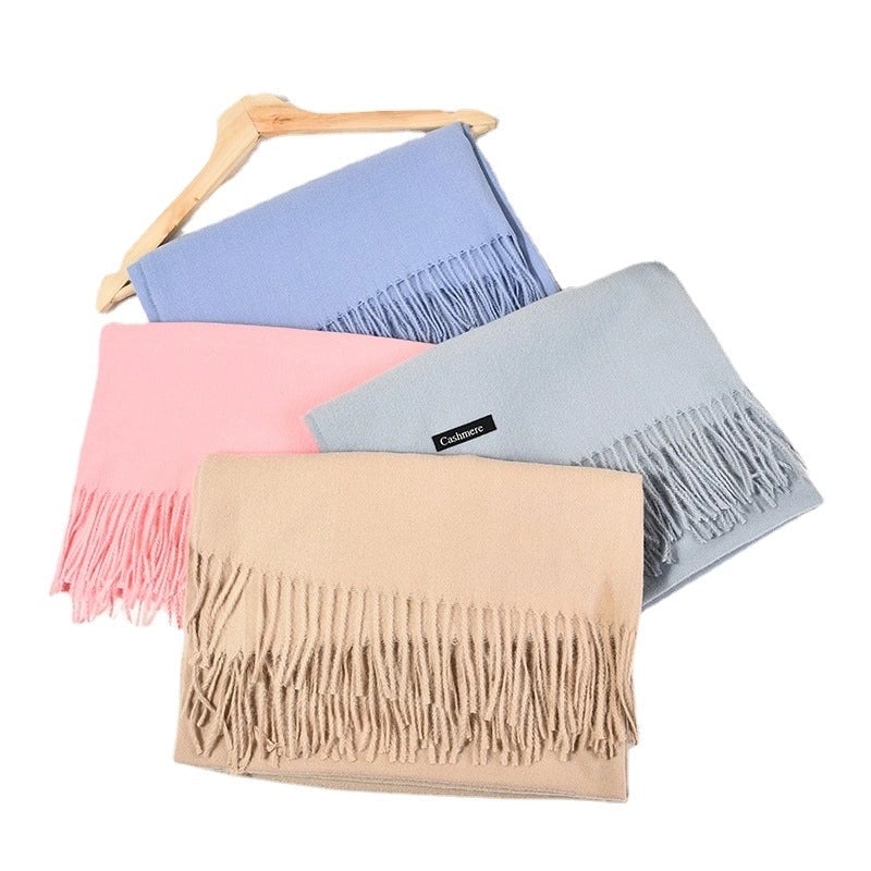 Women's Sweet Minimalist Solid Color Nylon Scarf