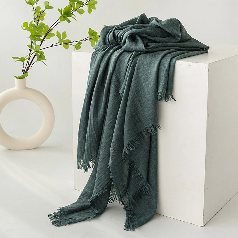 Women's Minimalist Solid Color Polyester Silk Scarf