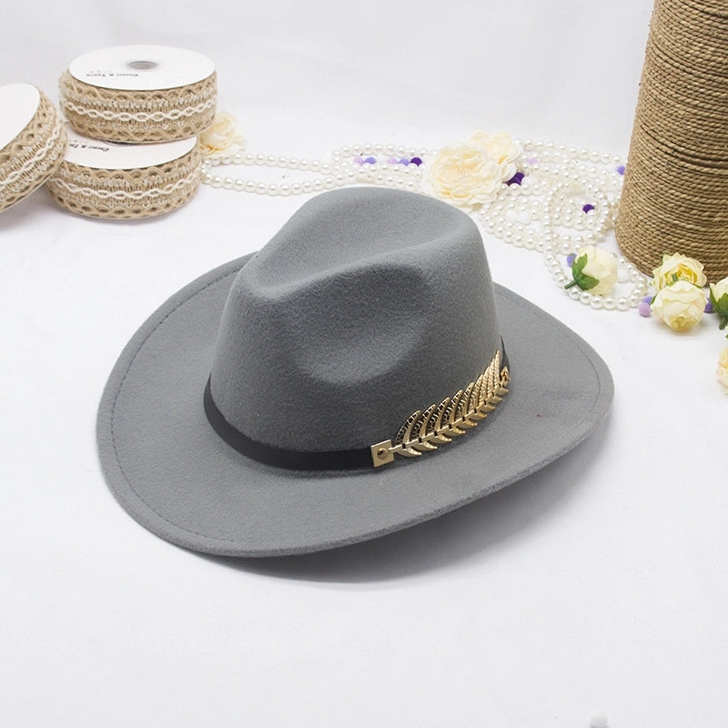 New Ethnic Style Tibetan Western Cowboy Hat Topper Hat Autumn And Winter Men's And Women's Felt Hat Edge Jazz Hat Fashion