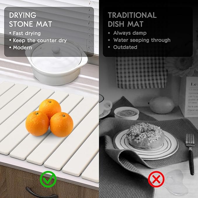 EXTRA LARGE STONE DISH DRYING MAT 60x39CM
