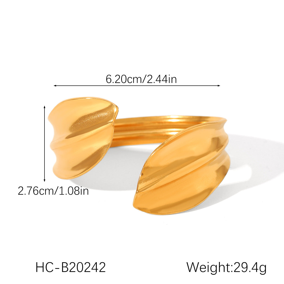 Ins Style Stainless Steel Bracelet 18K Gold-Plated Open Bracelet Titanium Steel Bracelet Female Jewelry
