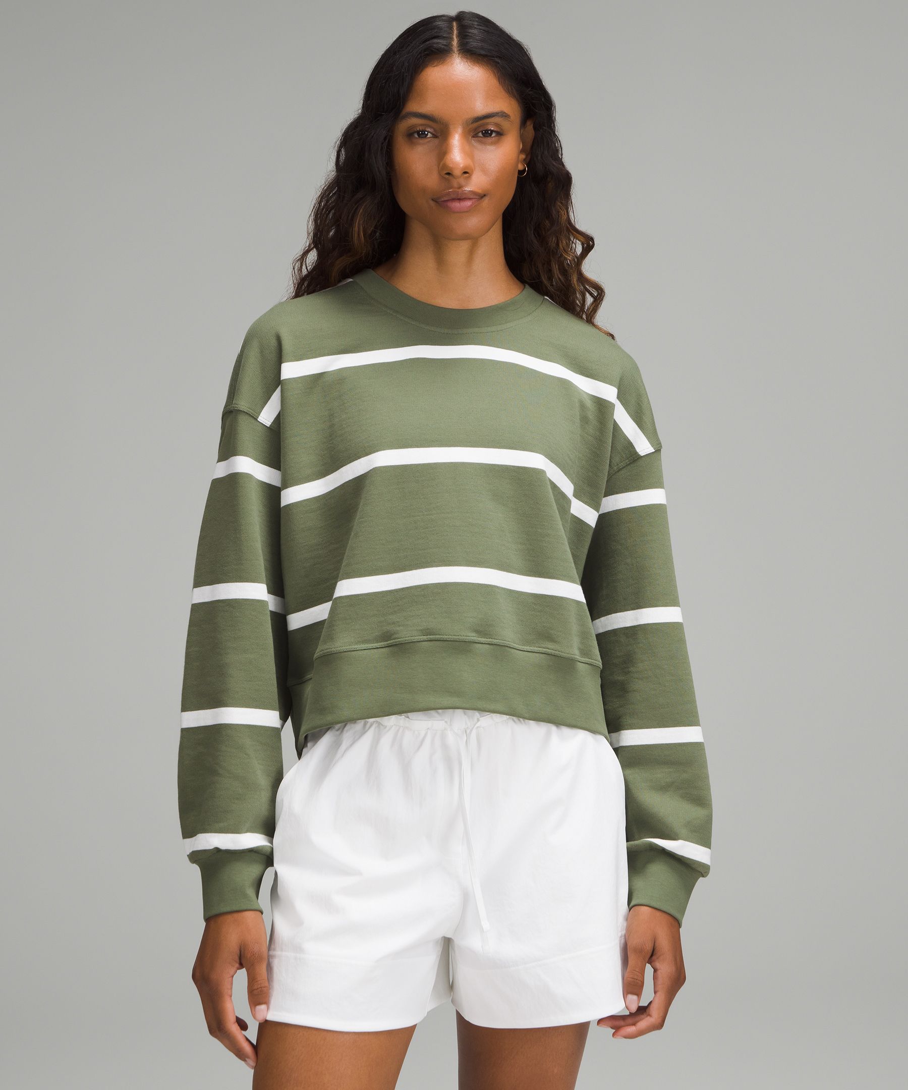 Perfectly Oversized Cropped Crew Stripe