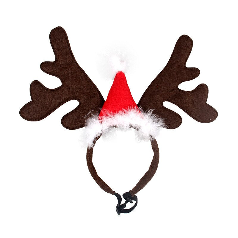 Christmas Pet Dog Hat With Headband Deer