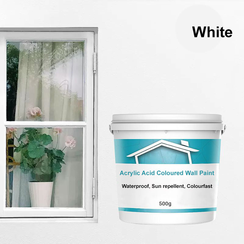 Acrylic Acid Coloured Wall Paint - Waterproof. Sun repellent. Colourfast