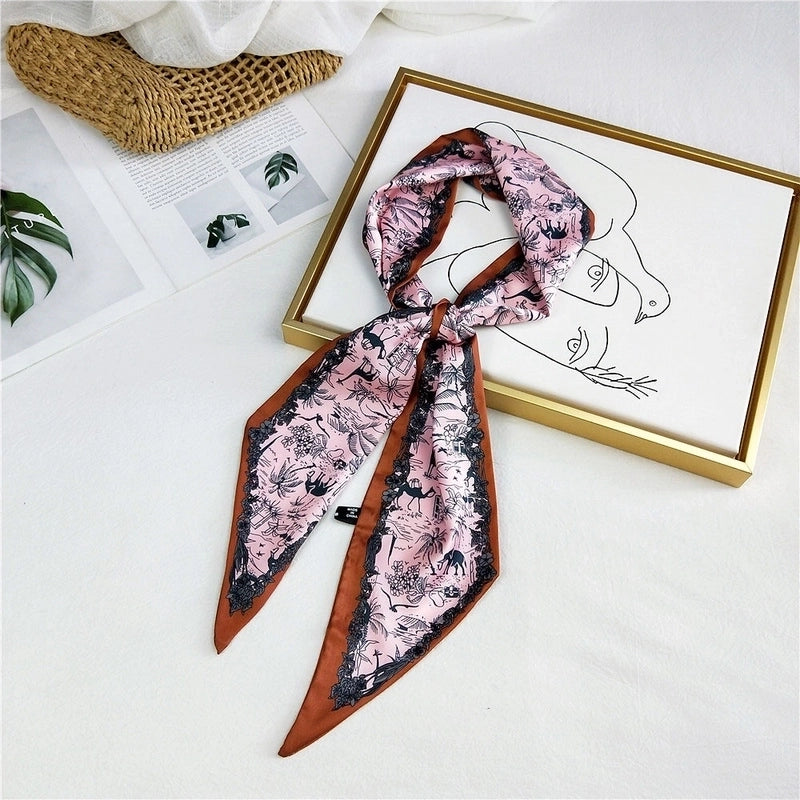 Unisex Sweet Polka Dots Polyester Printing Silk Scarves