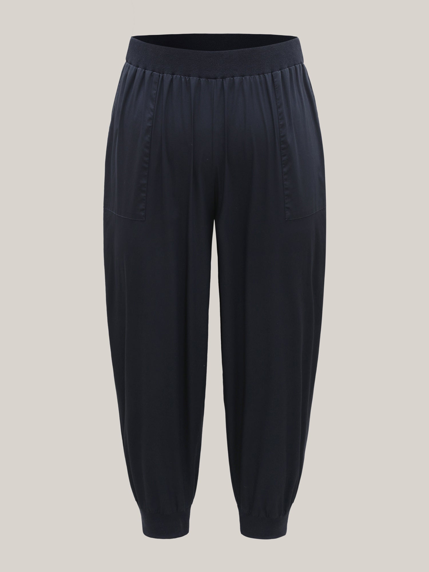 Cotton Pull-On Waist Solid Jogger Pants