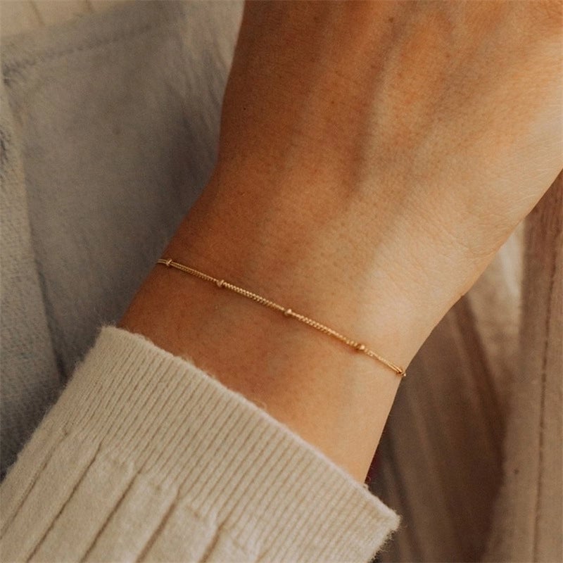 U Shape Stainless Steel 14K Gold Plated No Inlaid Bracelets In Bulk