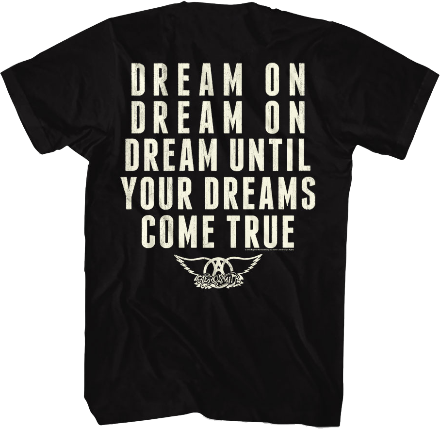 Front & Back Dream Until Your Dreams Come True Aerosmith T-Shirt