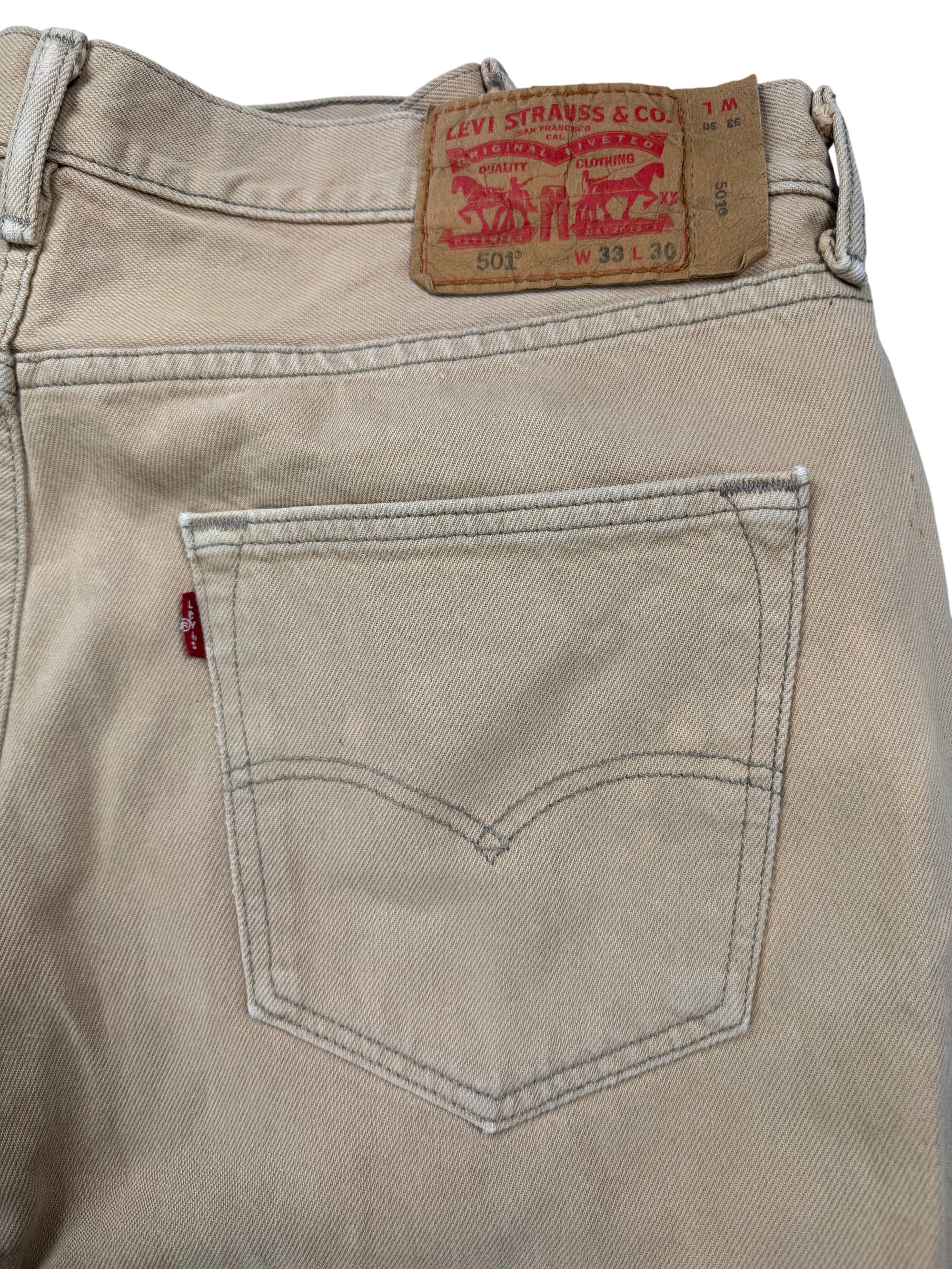 Levi's 501 Beige Denim Jeans
