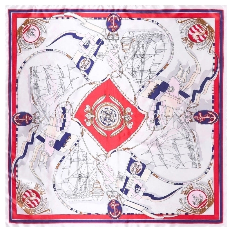 Women's Elegant Sweet Ship Satin Silk Scarf