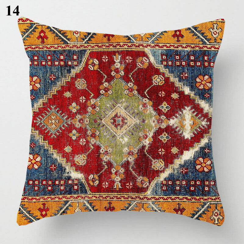 Ethnic Boho Mandala Print Linen Throw Pillow Case Sofa Cushion Cover Home Decor！