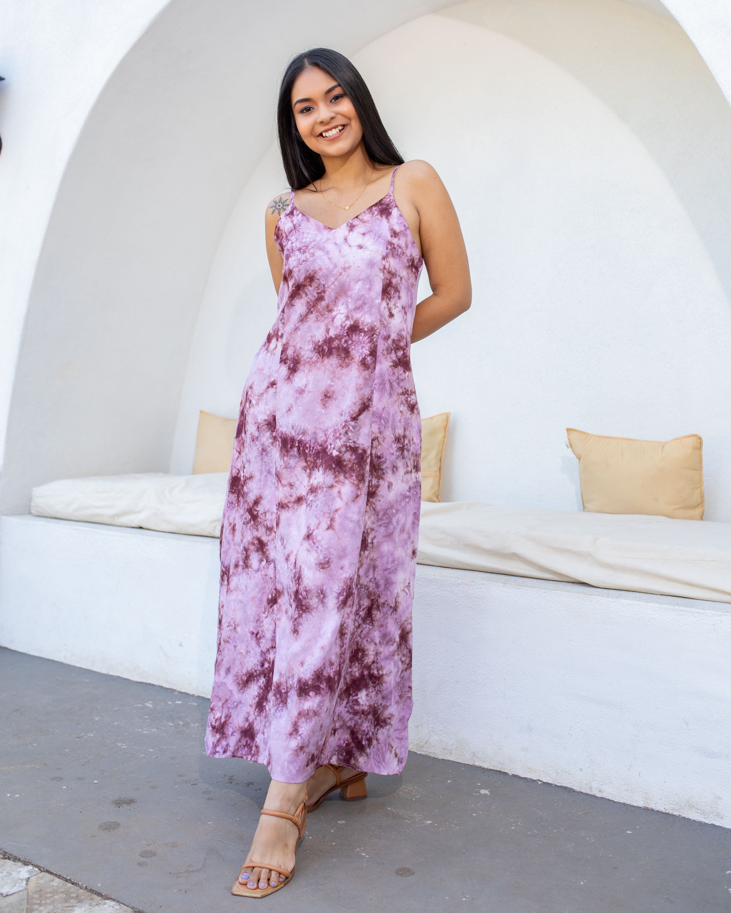 Aurora Batik Maxi Dress -Purple