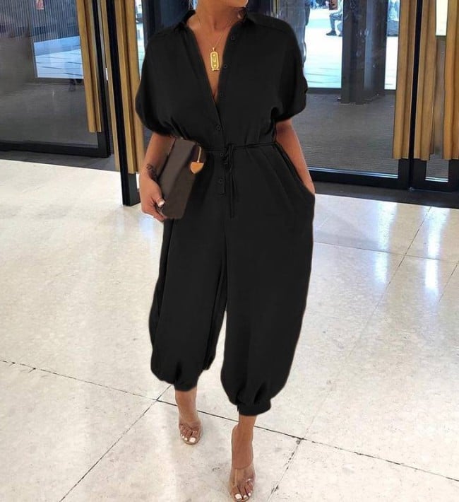 2023 NEW FASHION PLUS SIZE Casual Pocket Jumpsuit