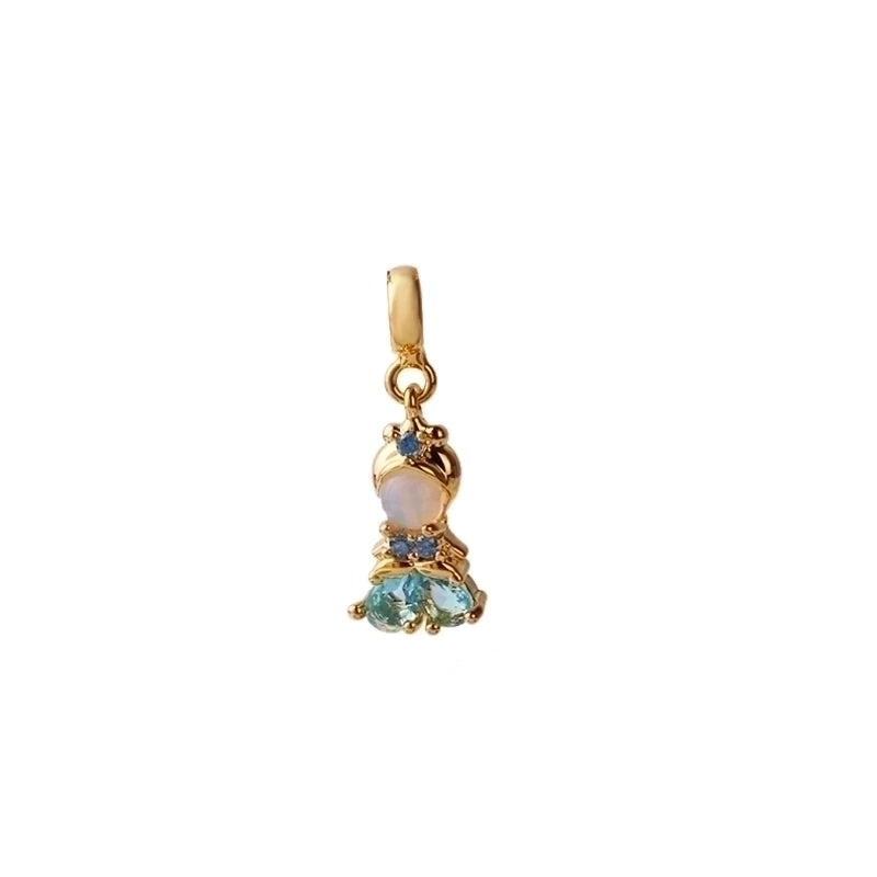 Princess Cute Human Copper Gem Crystal Zircon Pendant Necklace Necklace Pendant In Bulk