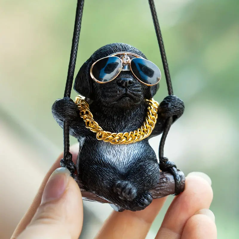 Swinging Puppy Car Mirror Pendant