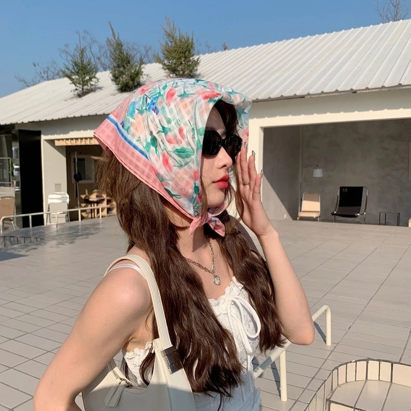 Women's Sweet Pastoral Flower Polyester Printing Bandanas
