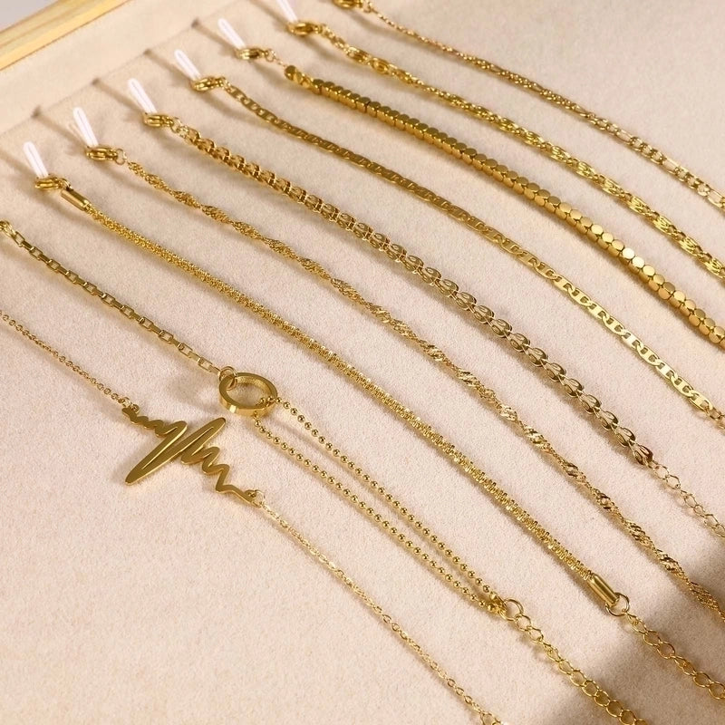 IG Style Casual Minimalist Geometric 201 Stainless Steel 18K Gold Plated Bracelets In Bulk