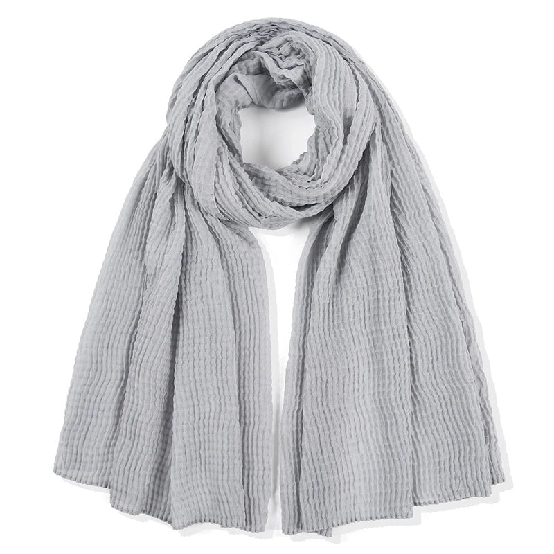 Corn Wrinkled Rectangular Scarf Plain Women's Toe Hijab Cotton Linen Simple Wrinkled Shawl Hijab