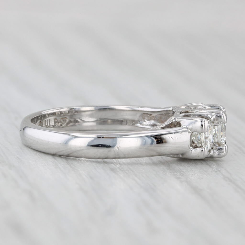 1.01ctw Princess Diamond 3-Stone Engagement Ring 14k White Gold Size 6.25