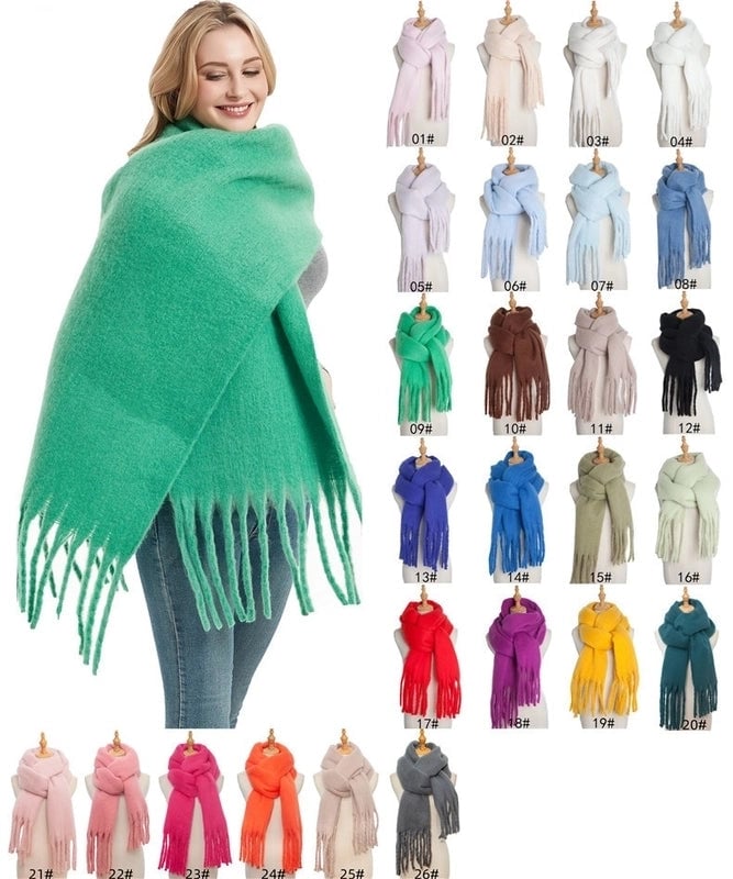 Women's Minimalist Solid Color Polyester Scarf