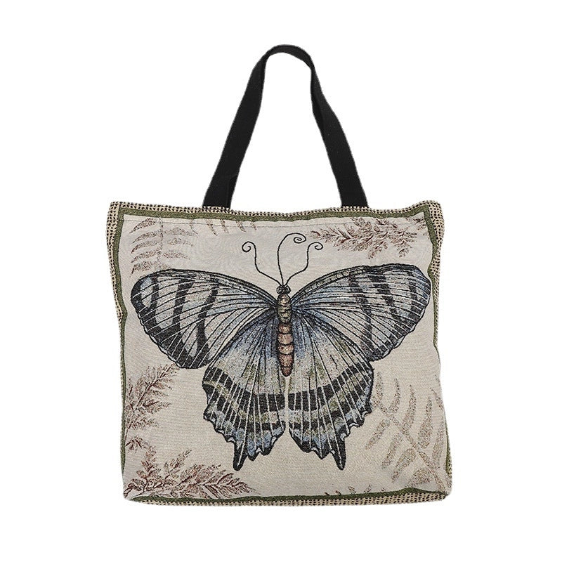 Women's Medium Canvas Animal Vacation Square Zipper Canvas Bag
