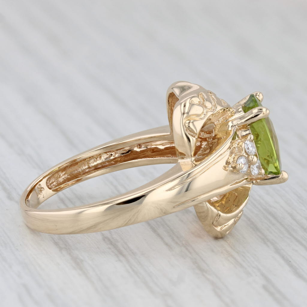 3ctw Peridot Diamond Ring 14k Yellow Gold Size 9.25 Oval Solitaire