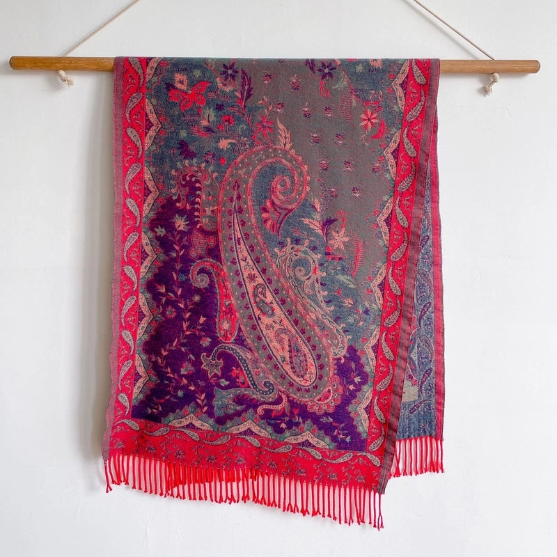 Unisex Ethnic Style Printing Imitation Cashmere Tassel Scarf