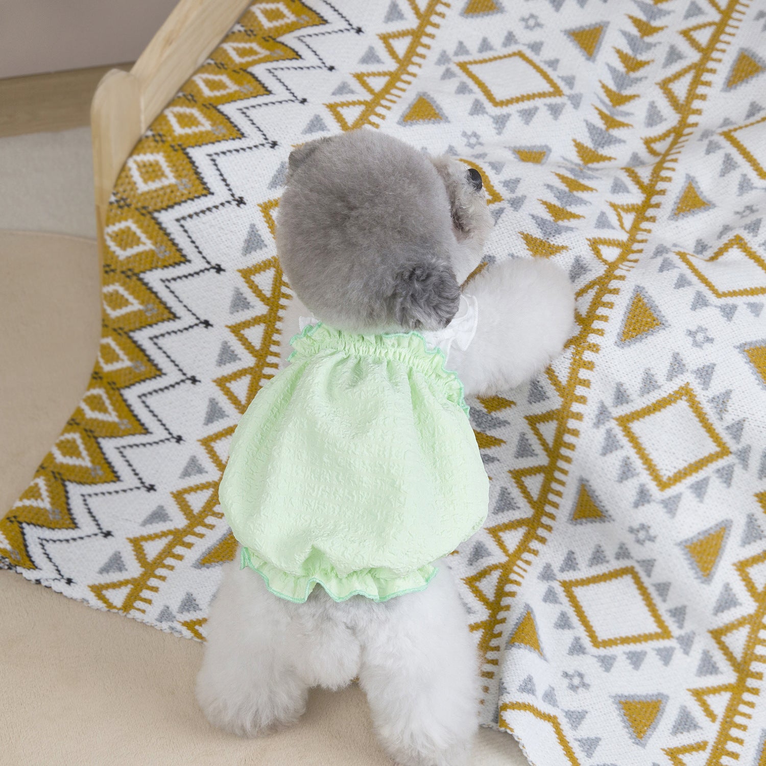 Solid Color Ruffled Puffy Dog Cat Dress