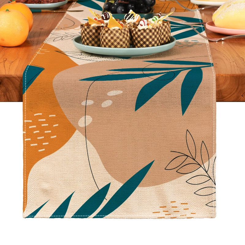 Elegant Classical Leaf Linen Tablecloths