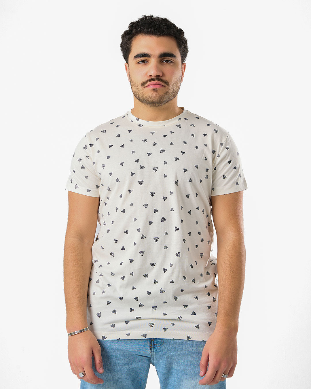 Triangles Short Sleeve Printed Mens T-shirt
