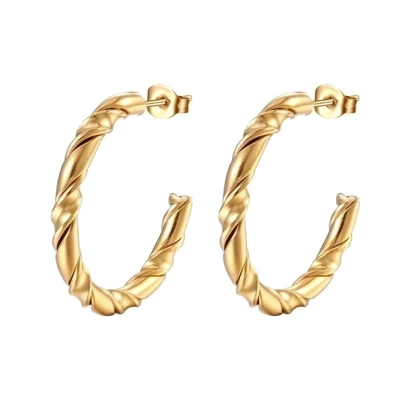 1 Pair Fashion Solid Color Plating 201 Stainless Steel 18K Gold Plated Earrings