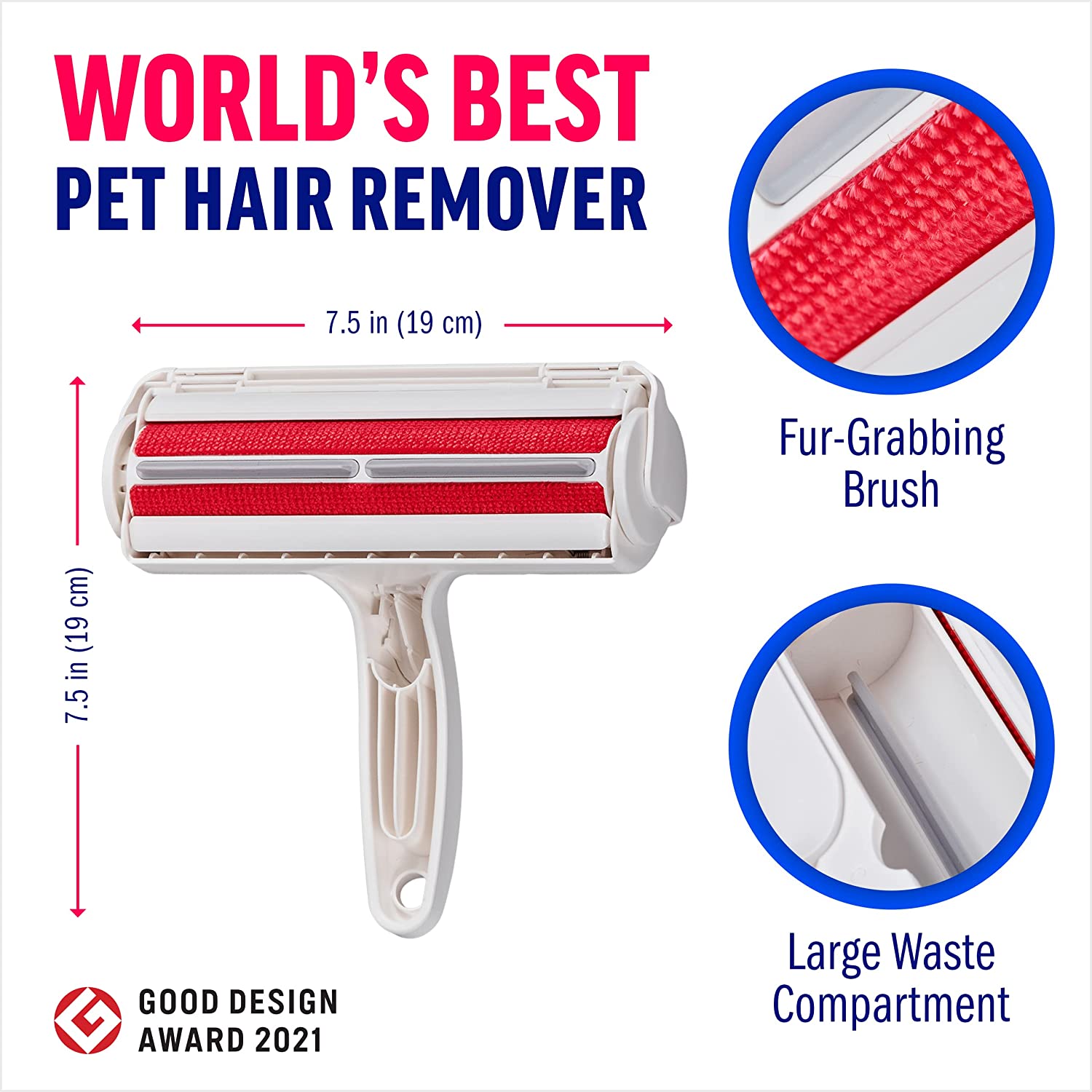 Pet Hair Remover | Portable. Multi-Surface Lint Roller & Animal Fur Removal Tool