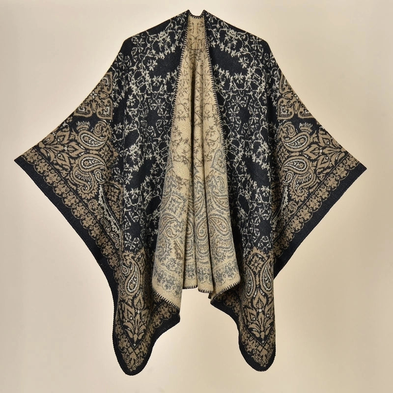 Women's Retro Graffiti Polyester Acrylic Oil Painting Shawl