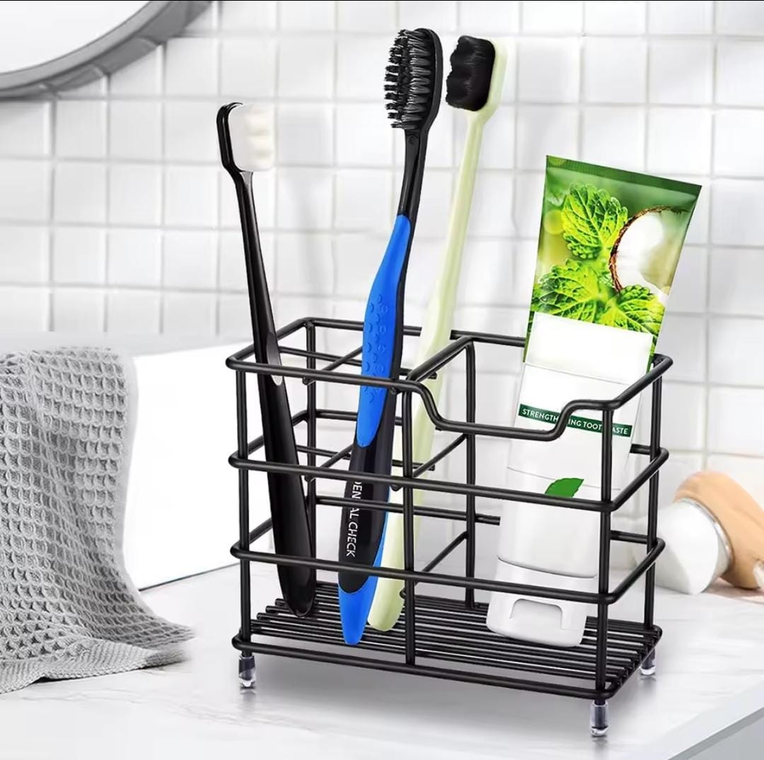 Metallic simple multipurpose organizer .toothbrush/paste.
