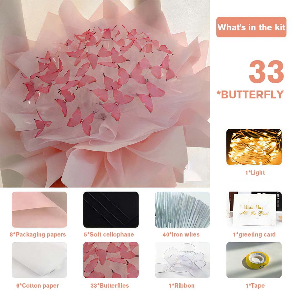 DIY Butterfly Bouquets Handmade Butterfly Flower Bouquet Gift for Girlfriend